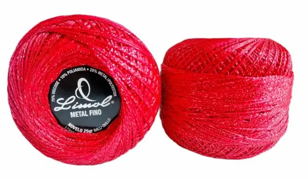 CROCHET BLANC MERCERISE PORTUGAISE FIL METALLISE