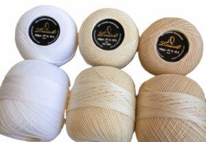 CROCHET BLANC MERCERIE PORTUGAISE COTON MERCERISE LIMOL 100 G