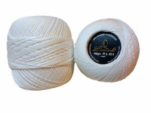 CROCHET BLANC MERCERIE PORTUGAISE COTON MERCERISE LIMOL 100 G