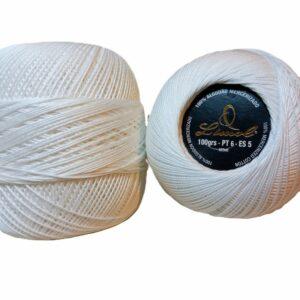 CROCHET BLANC MERCERIE PORTUGAISE COTON MERCERISE LIMOL 100 G