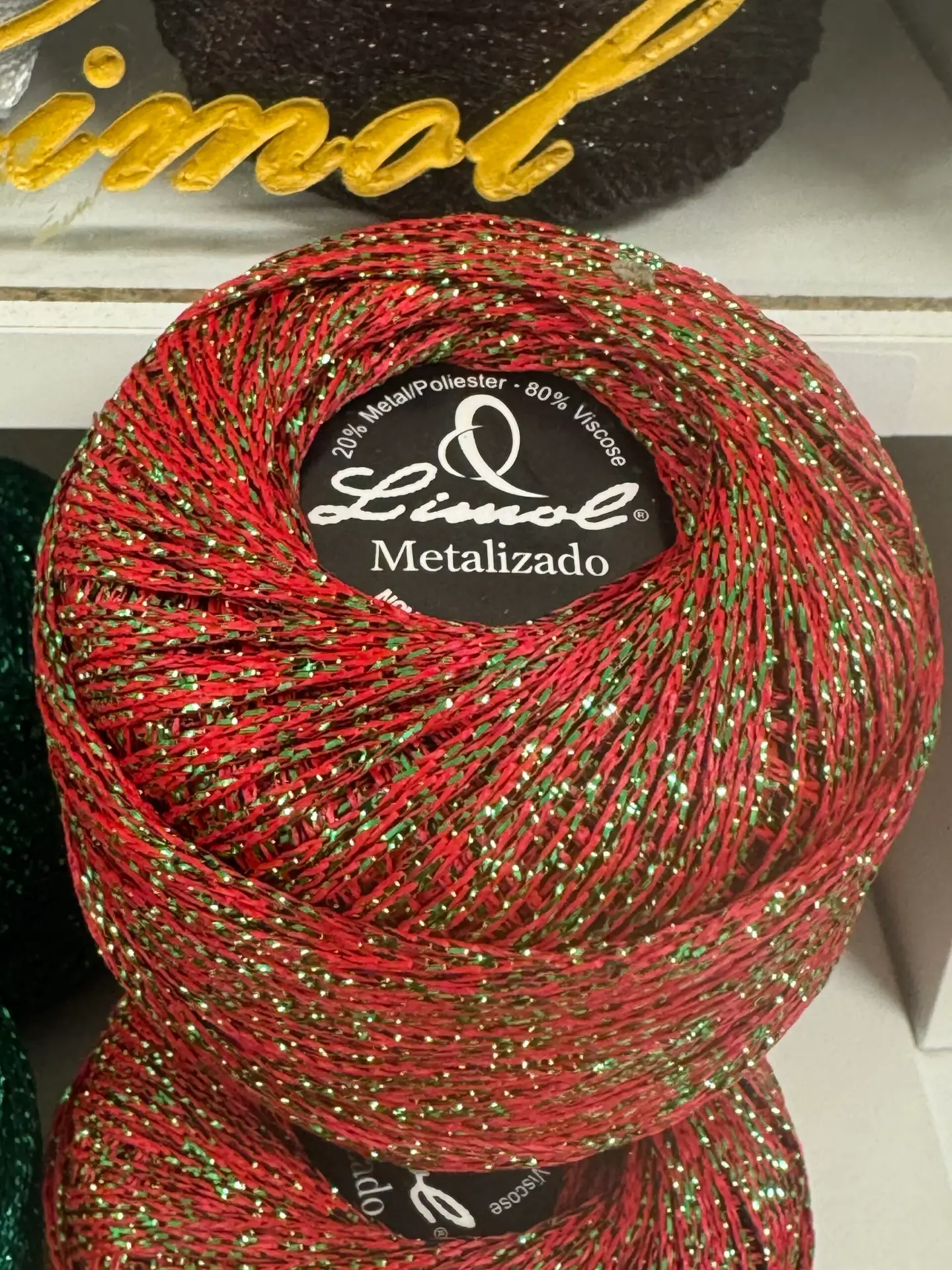 Fil métallisé 318 - Rouge et vert brillant épais – Image 2