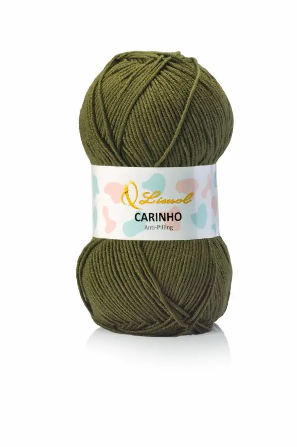 Laine Carinho 451 vert kaki foncé