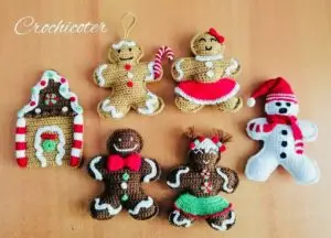 Petits biscuits de Noël réalisés avec du coton mercerisé PT6 et un crochet 2 Artiste: Crochicoter