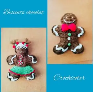 Petits biscuits de Noël réalisés avec du coton mercerisé PT6 et un crochet 2 Artiste: Crochicoter