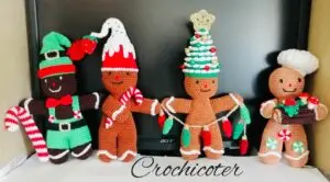Petits biscuits de Noël réalisés avec du coton mercerisé PT6 et un crochet 2 Artiste: Crochicoter