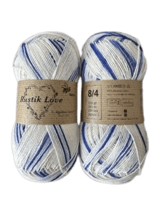 Laine Rustik love pollen- 120 Blanc bleu roi