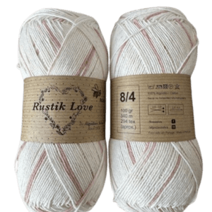 Laine Rustik love pollen- 40 Blanc vieux rose